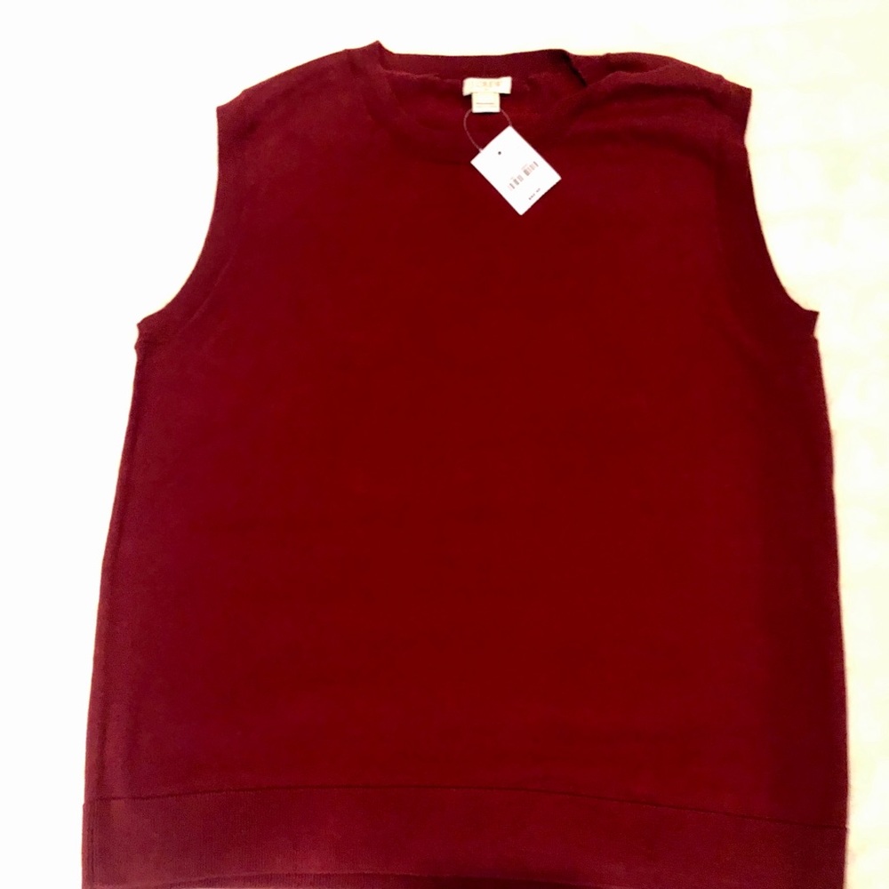 J.Crew Vest. Wine color. Size L. NWT